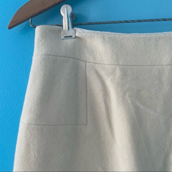 J. Crew Wool Beige Tan Cream Skirt Mini Pencil Winter 0 Trendy - Picture 4 of 11